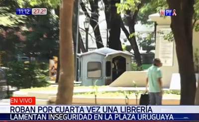 Librería de la Plaza Uruguaya sufre robo por cuarta vez en el año