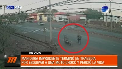 Hombre muere tras esquivar a motociclista que cruzó sin mayores cuidados
