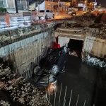 Camioneta cae en obra sin señalizar de avenida Eusebio Ayala